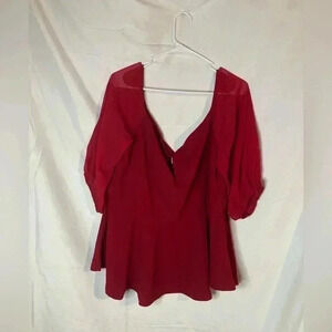 Floerns red‎ dressy top NWT